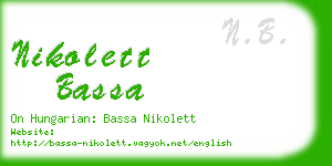 nikolett bassa business card